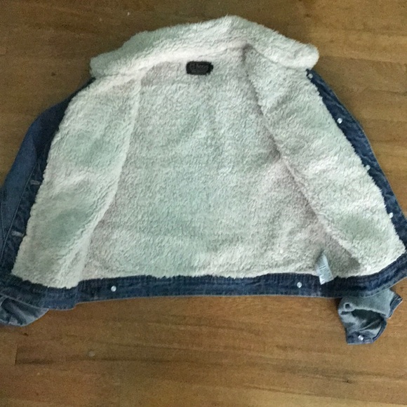 Jean faux Sherpa jacket denim - Picture 2 of 2